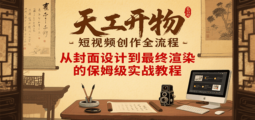 天工开物短视频创作全流程,从封面设计到最终渲染的保姆级实战教程创客联盟总站-闲云创业网-老谢轻创网-中创网-福缘网-冒泡网-资源之家-魔方项目库创客联盟总站