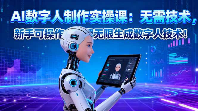 AI数字人制作实操课:无需技术,新手可操作,免费无限生成数字人技术!创客联盟总站-闲云创业网-老谢轻创网-中创网-福缘网-冒泡网-资源之家-魔方项目库创客联盟总站