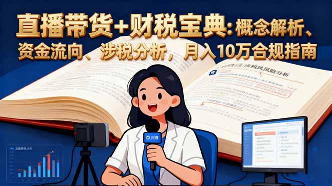 直播带货+财税宝典：概念解析、资金流向、涉税分析，月入10万合规指南创客联盟总站-闲云创业网-老谢轻创网-中创网-福缘网-冒泡网-资源之家-魔方项目库创客联盟总站