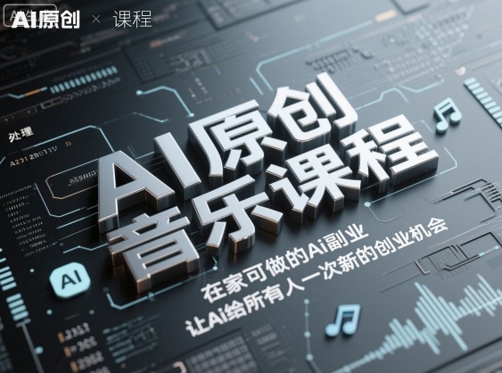AI原创音乐课程,在家可做的Ai副业,让Ai给所有人一次新的创业机会创客联盟总站-闲云创业网-老谢轻创网-中创网-福缘网-冒泡网-资源之家-魔方项目库创客联盟总站