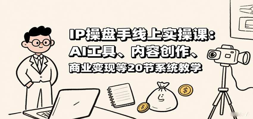 IP操盘手线上实操课:AI工具、内容创作、商业变现等20节系统教学创客联盟总站-闲云创业网-老谢轻创网-中创网-福缘网-冒泡网-资源之家-魔方项目库创客联盟总站