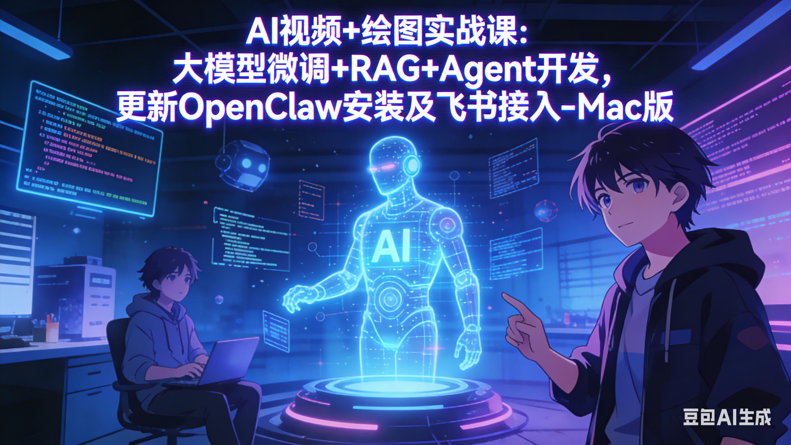 AI视频+绘图实战课：大模型微调+RAG+Agent开发，更新OpenClaw安装及飞书接入-Mac版创客联盟总站-闲云创业网-老谢轻创网-中创网-福缘网-冒泡网-资源之家-魔方项目库创客联盟总站