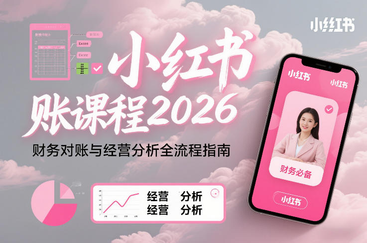 小红书对账课程2026,财务对账与经营分析全流程指南创客联盟总站-闲云创业网-老谢轻创网-中创网-福缘网-冒泡网-资源之家-魔方项目库创客联盟总站