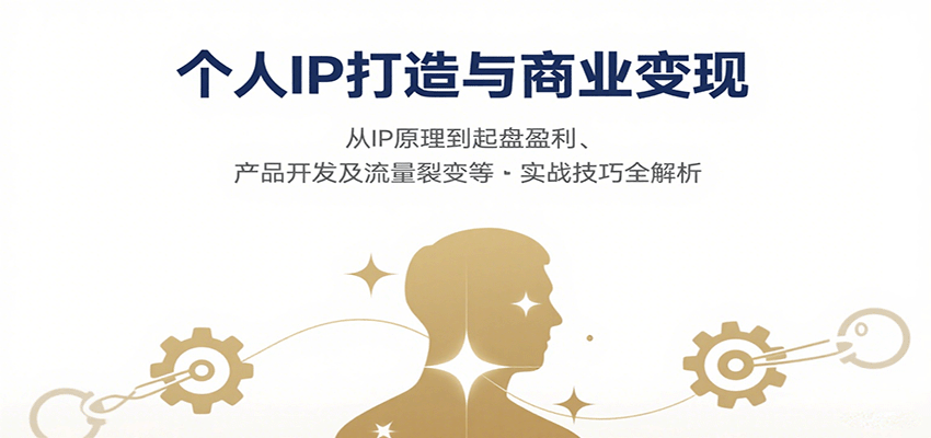 个人IP打造与商业变现,从IP原理到起盘盈利、产品开发及流量裂变等实战技巧全解析创客联盟总站-闲云创业网-老谢轻创网-中创网-福缘网-冒泡网-资源之家-魔方项目库创客联盟总站
