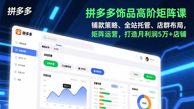 拼多多饰品高阶矩阵课，铺款策略、全站托管、店群布局，矩阵运营，打造月利润5万+店铺创客联盟总站-闲云创业网-老谢轻创网-中创网-福缘网-冒泡网-资源之家-魔方项目库创客联盟总站