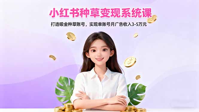 小红书种草变现系统课:打造吸金种草账号,实现单账号月广告收入3-5万元创客联盟总站-闲云创业网-老谢轻创网-中创网-福缘网-冒泡网-资源之家-魔方项目库创客联盟总站