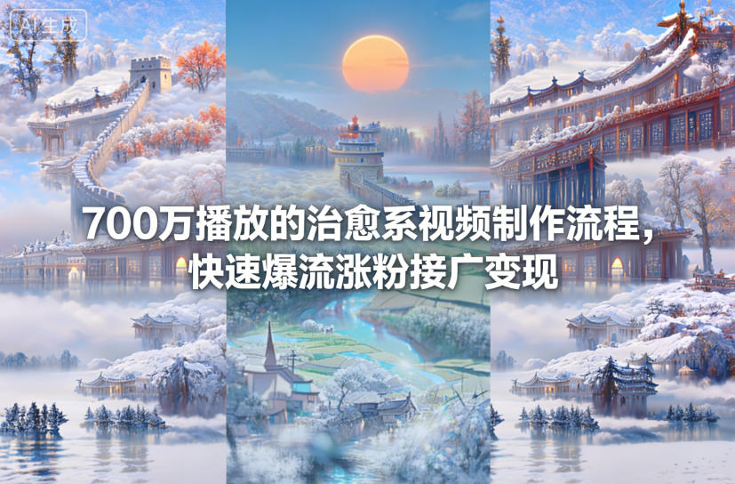 700万播放的治愈系视频制作流程，快速爆流涨粉接广变现创客联盟总站-闲云创业网-老谢轻创网-中创网-福缘网-冒泡网-资源之家-魔方项目库创客联盟总站