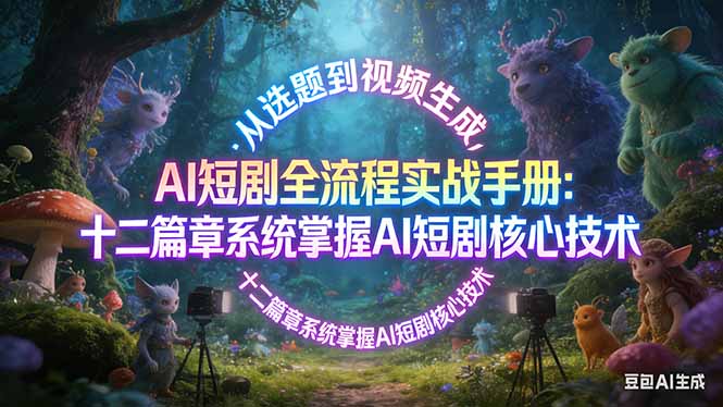 AI 短剧全流程实战手册：从选题到视频生成，十二篇章系统掌握 AI 短剧核心技术创客联盟总站-闲云创业网-老谢轻创网-中创网-福缘网-冒泡网-资源之家-魔方项目库创客联盟总站