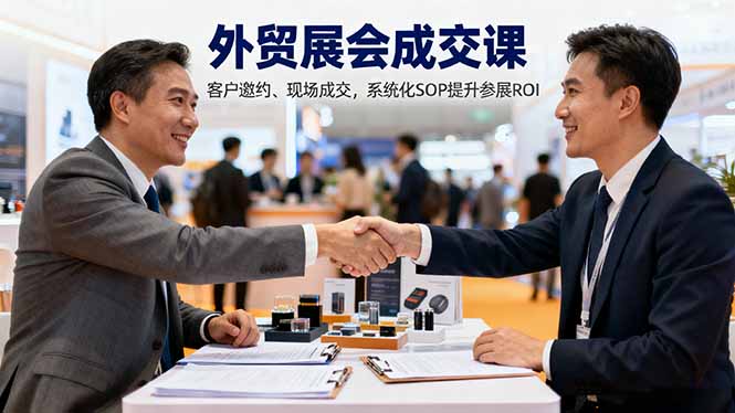 外贸展会成交课，含目标制定、客户邀约、现场成交，系统化SOP提升参展ROI创客联盟总站-闲云创业网-老谢轻创网-中创网-福缘网-冒泡网-资源之家-魔方项目库创客联盟总站