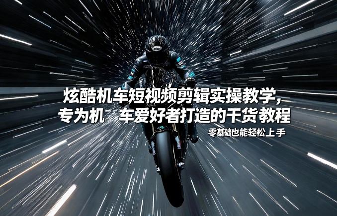 炫酷机车短视频剪辑实操教学,专为机车爱好者打造的干货教程,零基础也能轻松上手创客联盟总站-闲云创业网-老谢轻创网-中创网-福缘网-冒泡网-资源之家-魔方项目库创客联盟总站