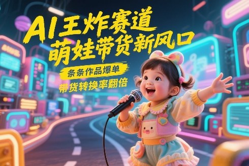 AI王炸赛道，萌娃带货新风口，条条作品爆单，带货转换率翻倍，核心逻辑拆解创客联盟总站-闲云创业网-老谢轻创网-中创网-福缘网-冒泡网-资源之家-魔方项目库创客联盟总站