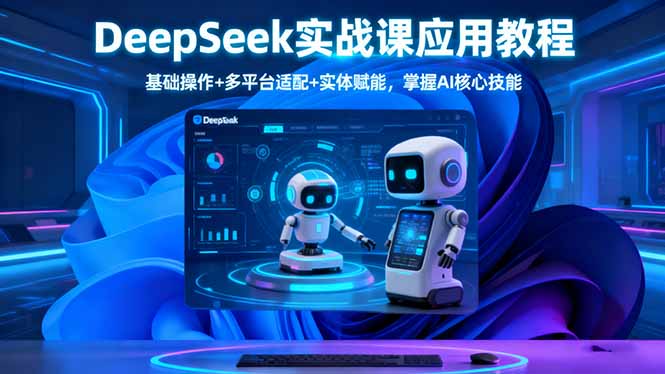 DeepSeek实战课应用教程、基础操作+多平台适配+实体赋能,掌握AI核心技能创客联盟总站-闲云创业网-老谢轻创网-中创网-福缘网-冒泡网-资源之家-魔方项目库创客联盟总站