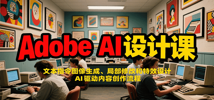 Adobe AI设计课:文本指令图像生成、局部修改和特效设计,AI驱动内容创作流程创客联盟总站-闲云创业网-老谢轻创网-中创网-福缘网-冒泡网-资源之家-魔方项目库创客联盟总站