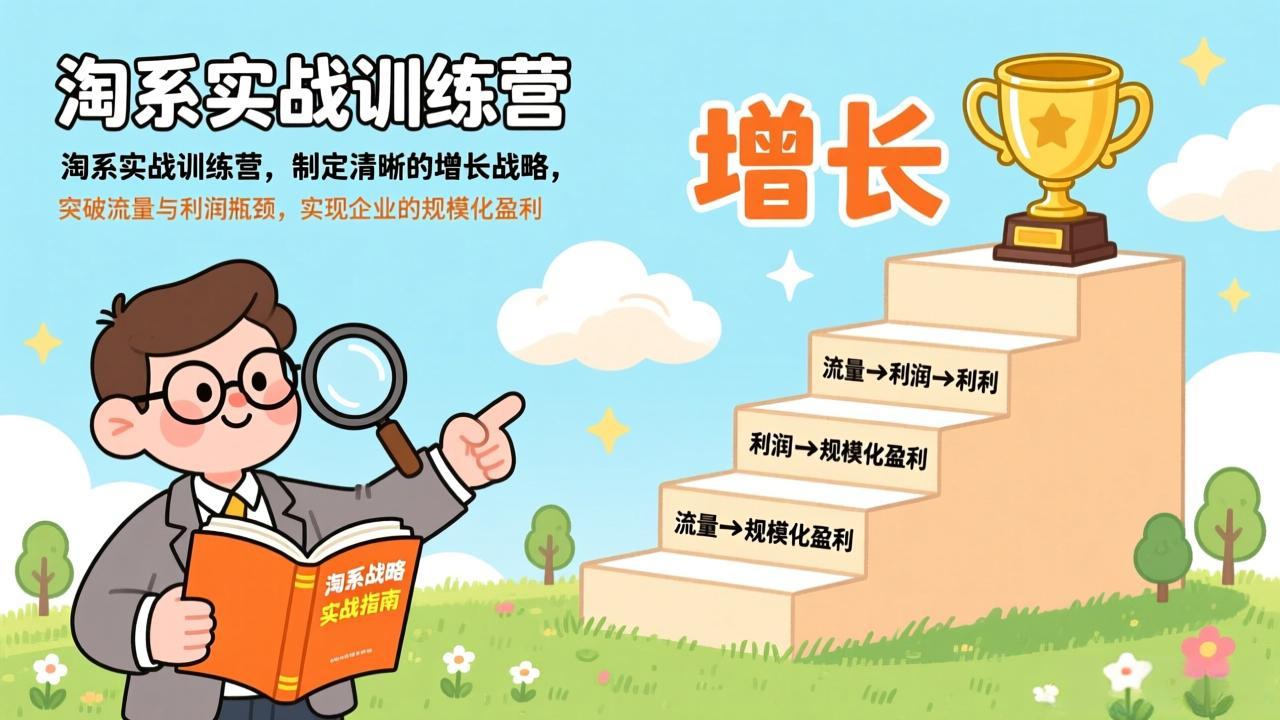 淘系实战训练营，制定清晰的增长战略，突破流量与利润瓶颈，实现企业的规模化盈利创客联盟总站-闲云创业网-老谢轻创网-中创网-福缘网-冒泡网-资源之家-魔方项目库创客联盟总站