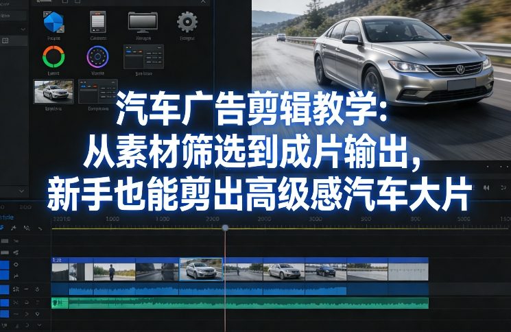 汽车广告剪辑教学：从素材筛选到成片输出，新手也能剪出高级感汽车大片创客联盟总站-闲云创业网-老谢轻创网-中创网-福缘网-冒泡网-资源之家-魔方项目库创客联盟总站